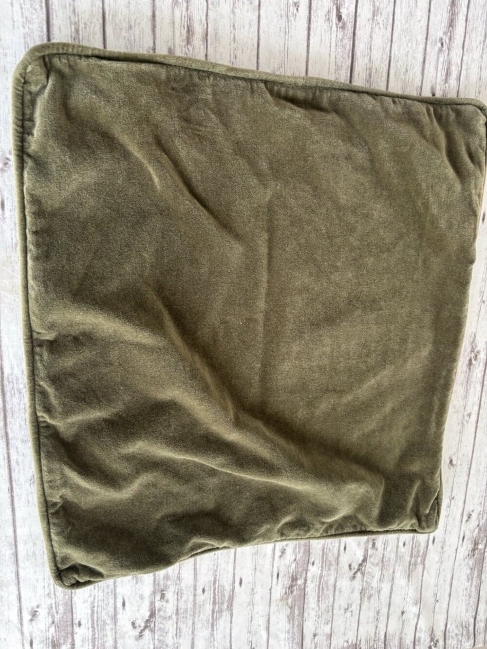 Company Store Green Velvet Pillow Cover Sham‎ 18” Square